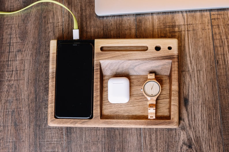 Wireless Charging Station Wood Wireless Iphone Etsy