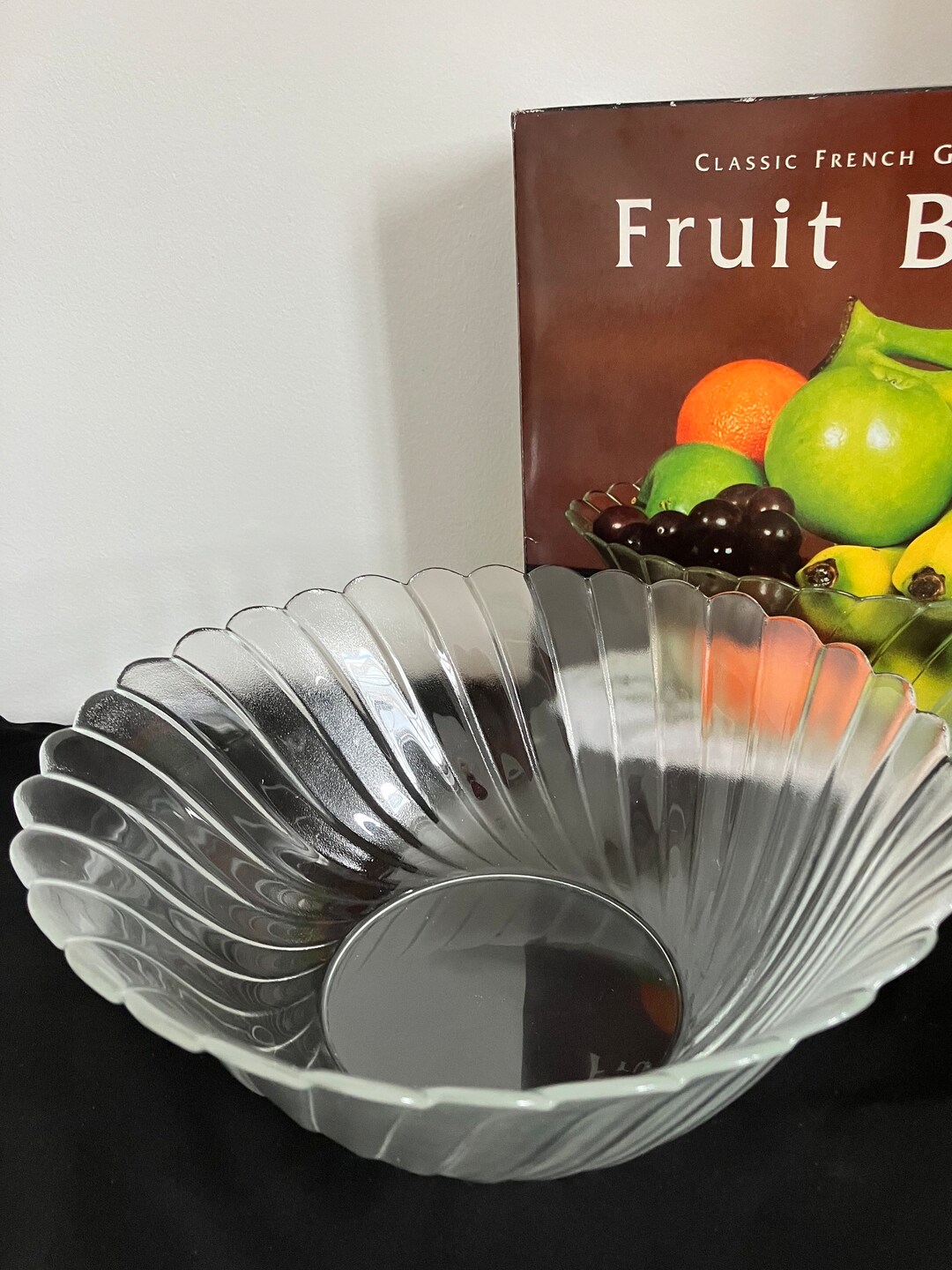 Vintage Arcoroc Swirl Salsa Trifle Bowl Large Vintage Cut Glass Dessert