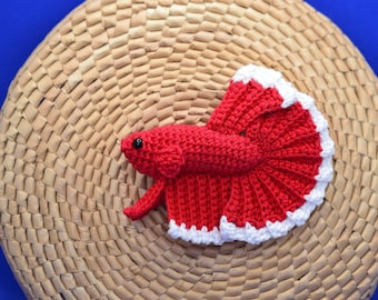 Betta fish crochet amigurumi pattern