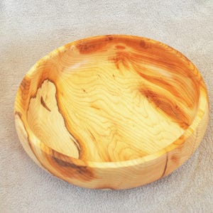 Beautiful hand turned English Yew wood fruit bowl. Ideal gift.