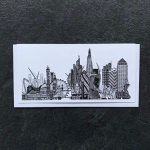 Carte de voeux Monuments de Londres, carte de Londres, paysage de Londres, cadeau Londres, carte de voeux illustrée, carte-cadeau, carte vierge