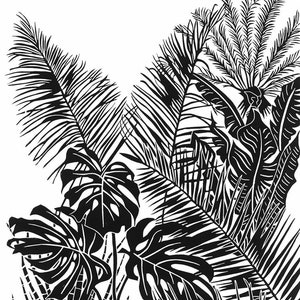 Botanical Gardens Original Linocut Print, Black and White Print, Linocut, Plant Print, New Home Gift, Wall Art image 2