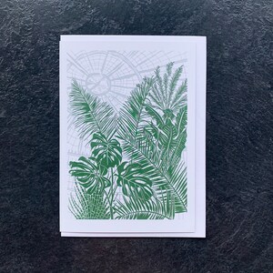Biglietto d'auguri per giardini botanici, Biglietto botanico, Arte delle piante tropicali, Biglietto d'auguri illustrato, Per ogni occasione, Buono regalo, Biglietto vuoto