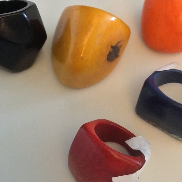 Tagua Rings. Different colours. Different Sizes