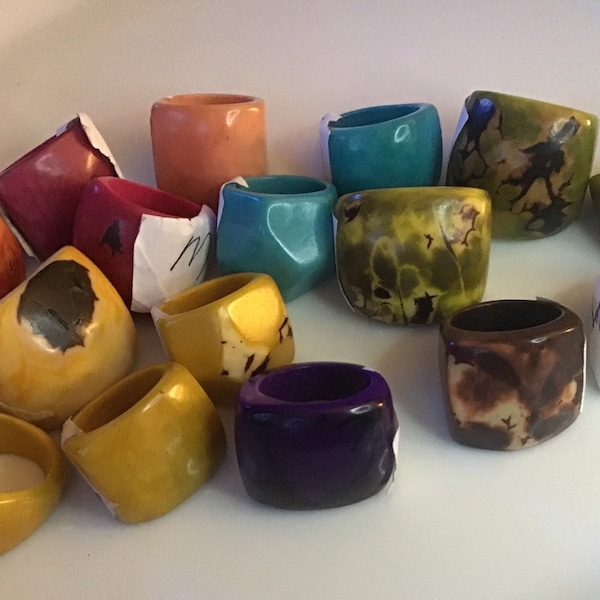 Tagua Rings. Different colours. Size N- USA 7- EU 54
