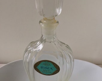 Rare Vintage Art Deco empty perfume crystal bottle. German “TOSCA” 4711