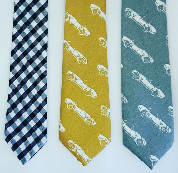 Jungen Krawatte Senf Gold Silber Grau Marine Gingham John Etsy