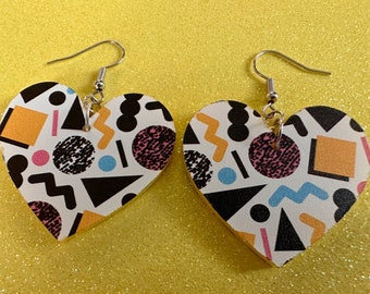Retro Pettern Earrings: Laser Cut Acrylic Earrings, Colorful, Fun, Old School, Shapes, Colors, Patterns, Unique, Best Gifts for Her/Him/Them