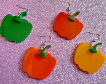 Miniblings Paprika Ohrringe - Grüne Gemüse Ohrhänger Handmade