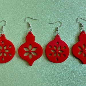 Christmas Ornament Earrings: Christmas Baubles, Festive, Holiday, X-mas Ornaments, Novelty Costume Jewelry, Best Gifts for Her/Him/Them