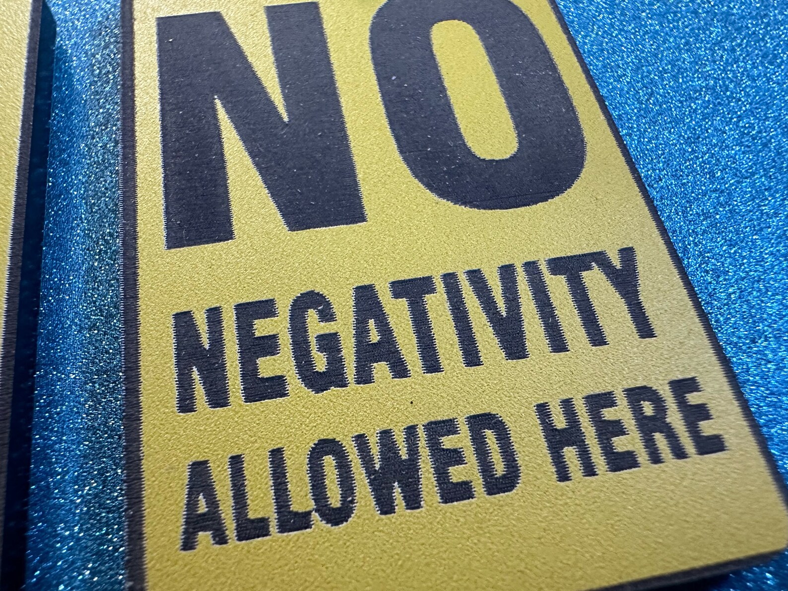 No Negativity Sign Earrings: Laser Cut Acrylic Signs, Black and Yellow ...