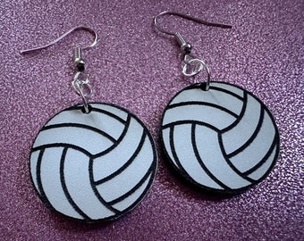 Volleyball Earrings: Laser Cut Acrylic Volleyballs, Sports Team, Sport Teams, Beach, Summer Vibes, Best Gifts for Her/Him/Them