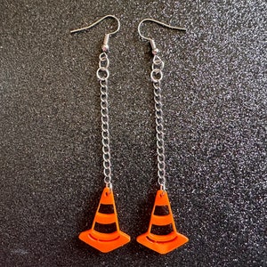 Traffic Cone Earrings: Laser Cut Acrylic Cones, Car, Driving School, Road Trip, Best Gifts for Her/Him/Them
