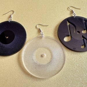 Vinyl Record Earrings: Laser Cut Acrylic Records, Retro Music, Old School, Musical, Musician, Gifts for Her/Him/Them