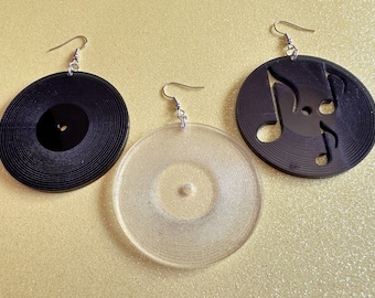 Vinyl Record Earrings: Laser Cut Acrylic Records, Retro Music, Old School, Musical, Musician, Gifts for Her/Him/Them