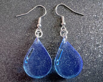 Rain Earrings: Laser Cut Acrylic Raindrops, Rain Drops, Drop, Tear, Stormy Weather, Raining, Rain Storm, Cold, Best Gifts for Her/Him/Them