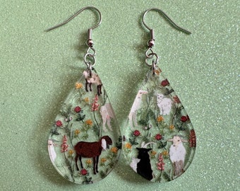 Goat Earrings: Laser Cut Acrylic Goats, Baby Goats, Kids, Farm, Animals, White Goat, Brown Goat, Black Goat, Best Gifts for Her/Him/Them