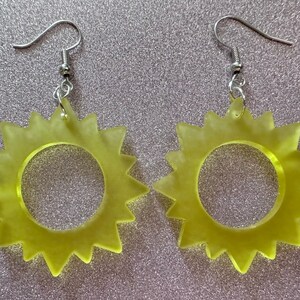 Sun Earrings: Laser Cut Acrylic Suns, Sunshine, Hot Weather, Good Weather, Warm Climate, Best Gifts for Her/Him/Them