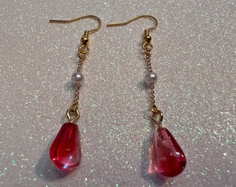 CLEARANCE - Dainty Pomegranate Seed Earrings: Fruit, Summer Vibes, Pomegranates, Food Earrings, Best Gifts for Her/Him/Them