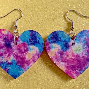 Acrylic Pour Earrings: Laser Cut Acrylic Rainbows, Colorful, Paint Splatter, Psychedelic, Magic, Pride, Art, Paint, Gifts for Her/Him/Them