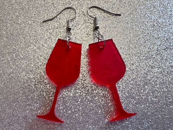 Wine Earrings: Laser Cut Acrylic Wine Glasses, Vineyard, Alcohol, Party,  Red Wine, White Wine, Girls Night, Drinking, Gifts for Her/Him/Them