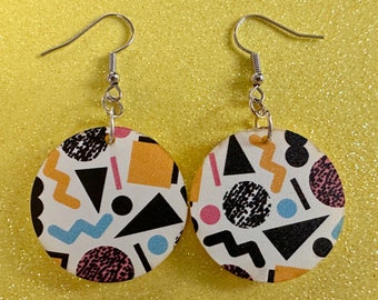 Retro Pettern Earrings: Laser Cut Acrylic Earrings, Colorful, Fun, Old School, Shapes, Colors, Patterns, Unique, Best Gifts for Her/Him/Them