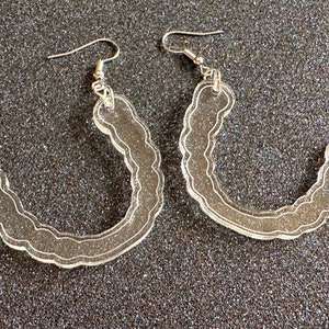 Teeth Aligner Earrings: Laser Cut Acrylic Aligners, Retainers, Braces, Dental, Dentist, Teeth, Tooth Straightening, Gift for Her/Him/Them
