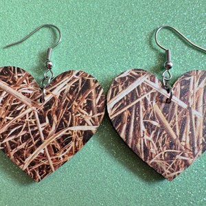 Hay Earrings: Laser Cut Acrylic Hay Earrings, Hay Print, Farm, Stable, Barn, Hay Bale, Fall, Hay Maze, Halloween,Best Gifts for Her/Him/Them