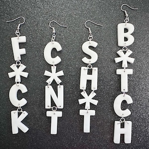 Swear Word Earrings: Laser Cut Words, Gag Gift, BFFS, Best Friend Gift, Girlfriends, Funny Bachelorette, Anniversary, Gifts for Her/Him/Them