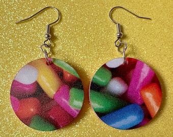 Sprinkles Earrings: Laser Cut Acrylic Sprinkles, Donut Donuts, Dessert, Cake, Ice Cream, Bakery, Food, Pink, Best Gifts for Her/Him/Them