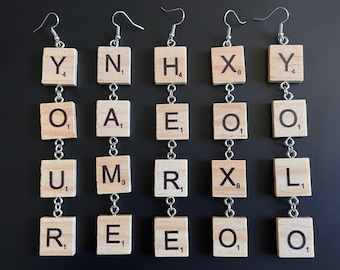 Pick And Mix CHOOSE YOUR OWN Scrabble Tiles Wood or Plastic Black on Ivory/White 