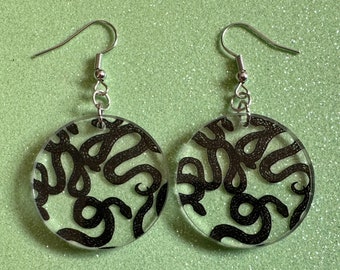 Snake Earrings: Laser Cut Acrylic Snakes, Reptile, Zoo, Nope Rope, Halloween, Cobra, Animals, Black Snakes, Best Gifts for Her/Him/Them