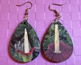 Corpse Flower Earrings: Carnivorous Plants, Green Plant, Exotic Plants, Gifts for Her/Him/Them