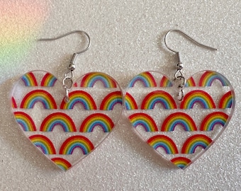 Rainbow Earrings: Laser Cut Acrylic Rainbows, Pride, Hawaii, Aloha, Summer Vibes, Happy, Colorful, Best Gifts for Her/Him/Them