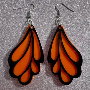 Butterfly Wing Earrings: Laser Cut Acrylic Butterflies, Summer, Monarch, Insects, Bugs, Orange Wings, Best Gifts for Her/Him/Them