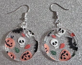 Halloween Earrings: Laser Cut Acrylic Pumpkins, Bats, Skulls, Skeletons, Fall Leaves, Spooky, Autumn, Spooky, Best Gifts for Her/Him/Them