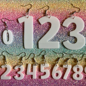 Custom Number Earrings: Laser Cut Numbers, Names, Math Teacher Gift, Anniversary, Best Gifts for Her/Him/Them