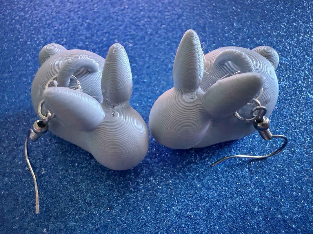 Rabbit Earring Bunny Earrings: 3D Printed Rabbit Earrings, Rodent, Cute Bunnies ...
