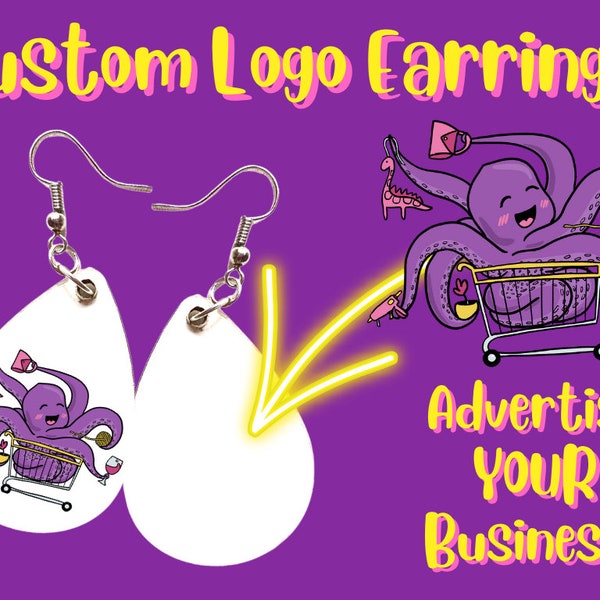 Custom Logo Earrings Etsy