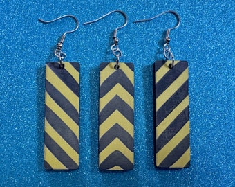 Alert Road Sign Earrings: Laser Cut Acrylic Signs, Alert Right, Alert Left, Curve, Driving, Road Sign, Car, Best Gifts for Her/Him/Them