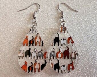 Cute Dog Butt Earrings: Laser Cut Acrylic Dogs, Canine, Labs, Pit Bull, Chihuahua, German Shepherd, Doggy Tails, Best Gifts for Her/Him/Them