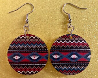 Aztec Design Earrings: Laser Cut Acrylic Earrings, Travel, Pattern, Culture, Cultural, Colorful, Design, Unique, Best Gifts for Her/Him/Them