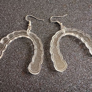Teeth Aligner Earrings: Laser Cut Acrylic Aligners, Retainers, Braces, Dental, Dentist, Teeth, Tooth Straightening, Gift for Her/Him/Them