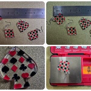 Playing Card Earrings King Queen Jack Heart Spades Heart