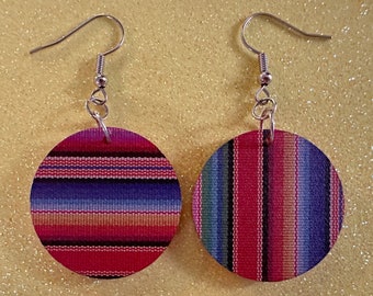 Textile Earrings: Laser Cut Acrylic Fabric Earrings, Hobby, Crafter, Crafts, Seamstress, Sewing, Designer, Art, Best Gifts for Her/Him/Them