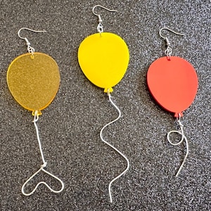 Colorful Balloon Earrings: Laser Cut Acrylic Balloons, Party, Celebrate, Helium, Birthday, Best Gifts for Her/Him/Them