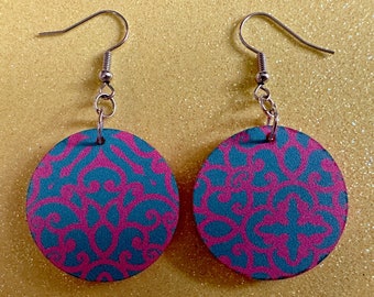 Optical Illusion Earrings: Laser Cut Acrylic Earrings, Art, Pink & Blue Earrings, Symmetrical Pattern, Unique,  Best Gifts for Her/Him/Them