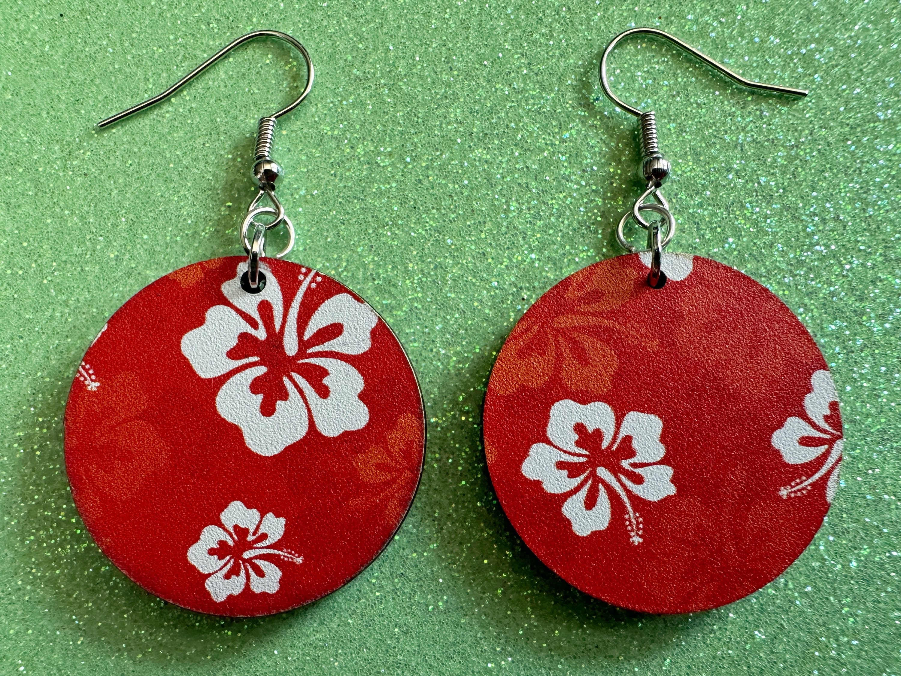 Hibiscus Earrings Hypoallergenic Earring Hooks Hibiscus Dangle Earrings  Tropical Earrings Flower Earrings Hibiscus Gifts 