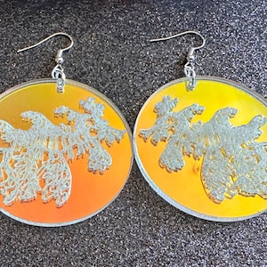 Iridescent Sea Dragon Earrings: Laser Cut Acrylic Sea Creatures, Ocean, Beach, Aquarium, Seahorse, Tropical Animals Gifts for Her/Him/Them