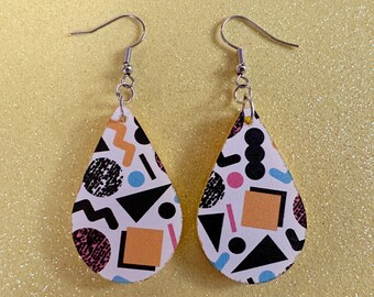 Retro Pettern Earrings: Laser Cut Acrylic Earrings, Colorful, Fun, Old School, Shapes, Colors, Patterns, Unique, Best Gifts for Her/Him/Them